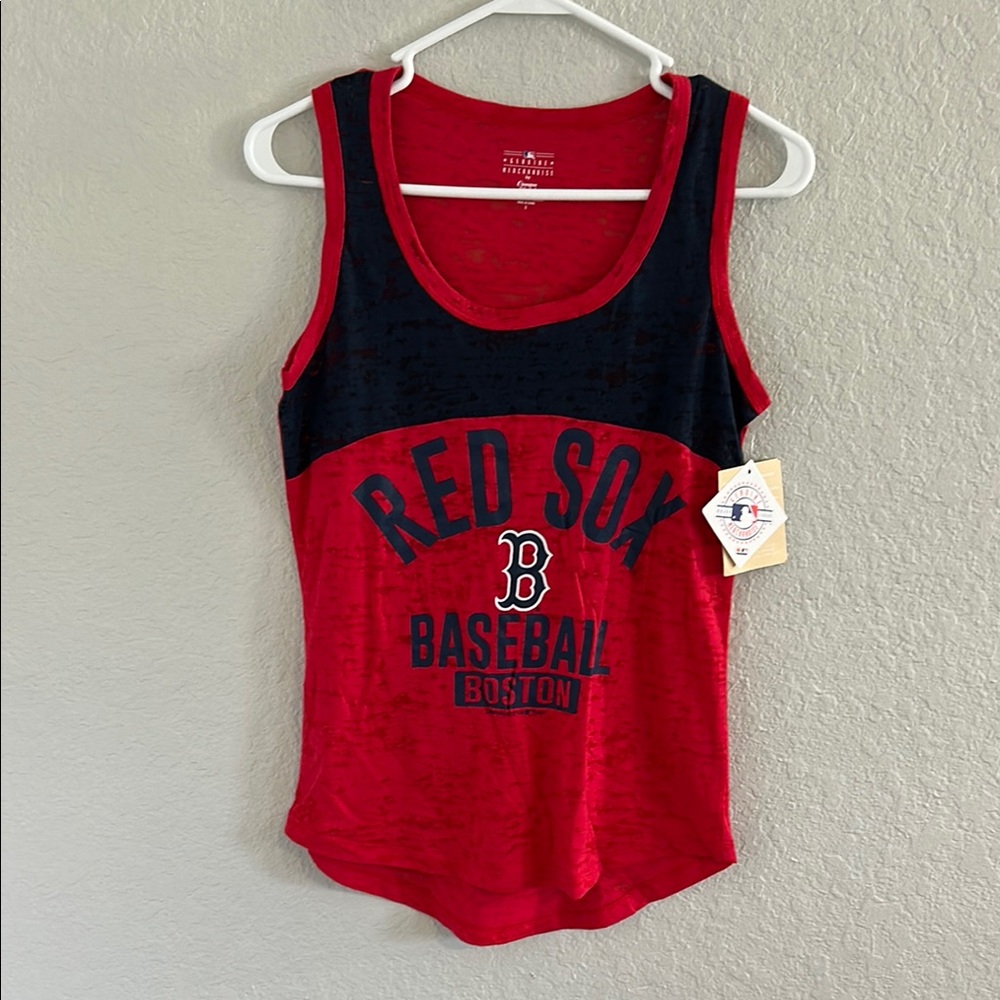 Red and Black Boston Baseball Tank Top